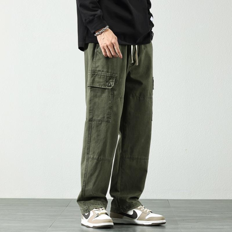 Men's Spring/Summer Fashion: Spliced Personality Trousers with Big Pockets