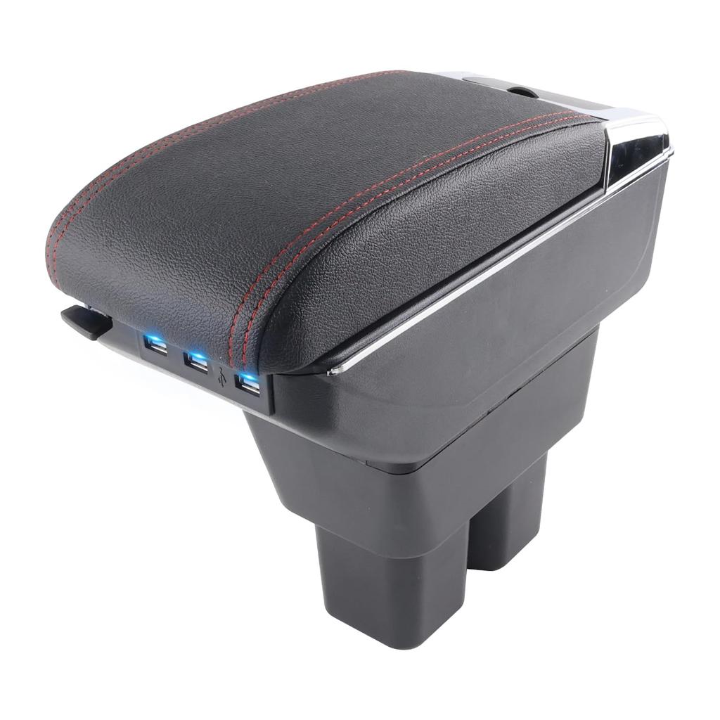 VVORHSBELL Car Armrest Console Box for Jimny Includes Drink Power Storage Easy Fall Rear Seat Compatible (4th Generation, JB64, JB74, JB64W, JB74W)