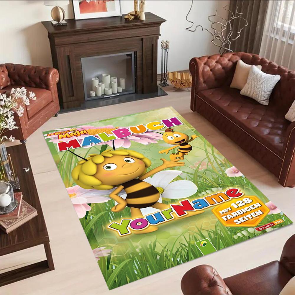 Biene Maja Personalized Text Floor Mat Perfect for Kitchen Dining Room Bedrooms Game Room Anti-slip Rug Office home decor Best for Christmas