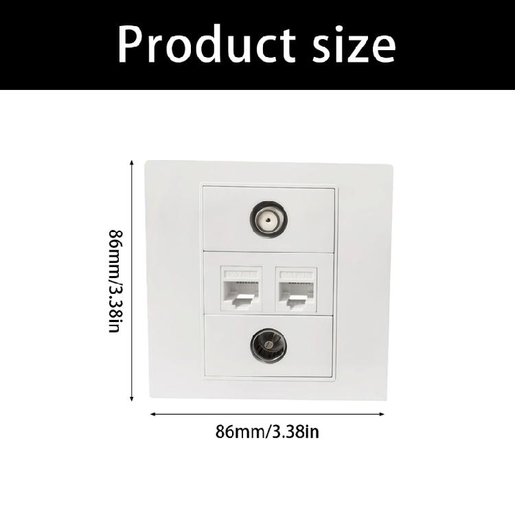 Multimedia Outlet Panel For Various Connectors TV9.5 RJ45 CAT6/CAT5E F-Type Faceplate for Ethernet/TV Coaxial Cable
