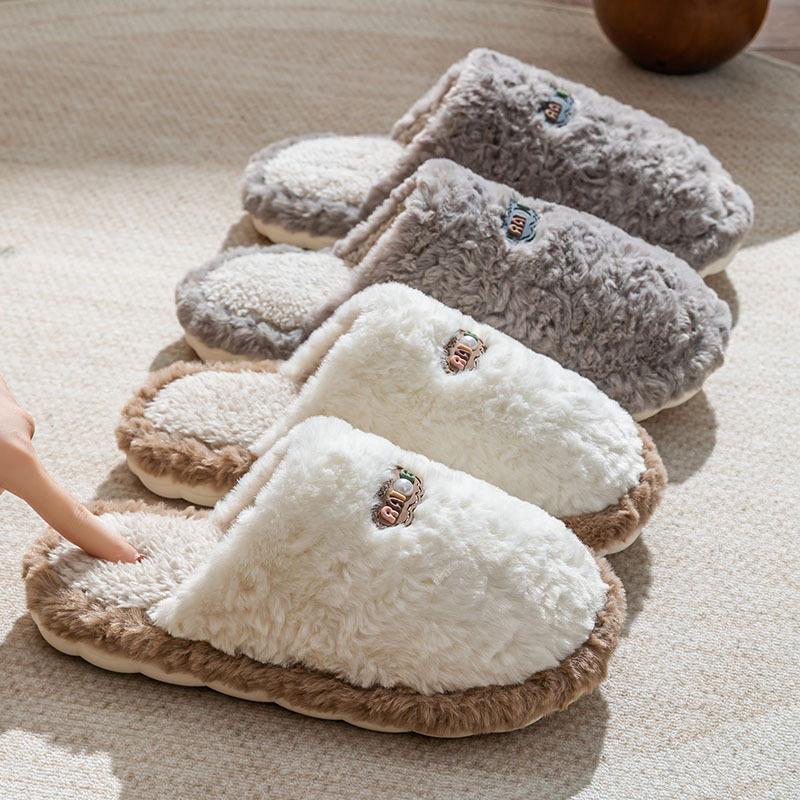 Bomullstofflor höst och vinter nya inomhus hem hem halkfria mjuk sula varma plysch par bomull mopp