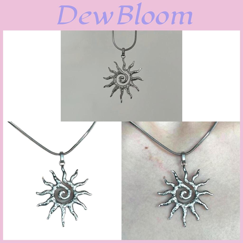 Bohemian Sun Pendant Necklace With Stainless Steel Snake Chain For Womens Fashion