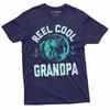 Reel Cool Grandpa Fishing T-shirt Grandfather Papa Gift Tee Birthday Fathers Day Present for Him Christmas Fisherman Gifts for Pops