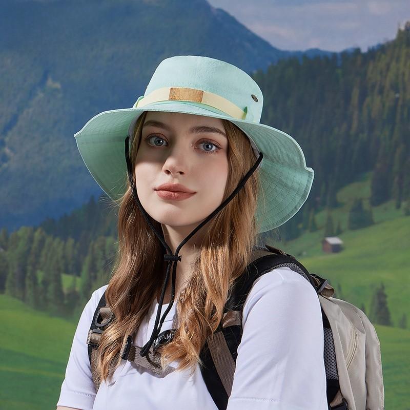 Summer Wide Brim Sun Hat With Waterproof Quickdry Fabric For Outdoor Activities