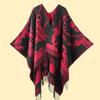 Women S Warm Fashion Jacquard Tassel Scarf Shawl For Office Use