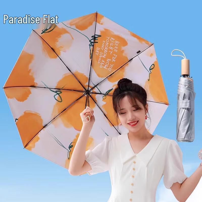 Heaven Full Shading Titanium Silver Triple Fold Sun/Rain Umbrella