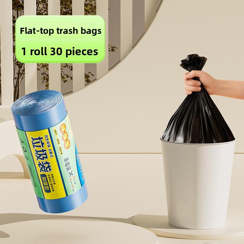 

Flat-mouth Garbage Bags, Household Hand-held Thick Garbage Bags, Large Black Kitchen and Office Flat-mouth Plastic Bags 45*50cm