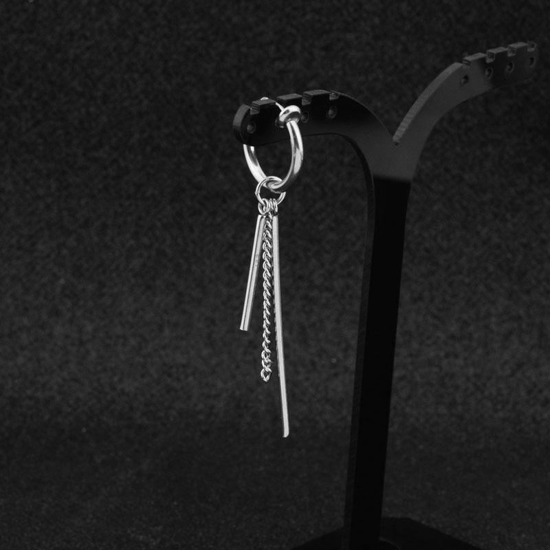Jungkook Earings Long Stick Bts Earrings Men and Women Stainless Steel Tassle Earrings Ear Clips