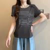 Summer pure cotton Short Sleeve T-Shirts for Women harajuku letter print Simple Casual slim Soft All-Match y2k Tops Tees Fashion