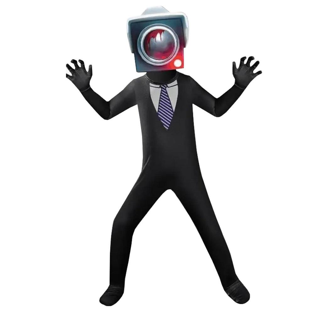 

Туалет ТВ Скибиди Мэн Косплей Костюм Хэллоуин Ролевые Мероприятия Вечеринка Игра Monitor,Kid 110