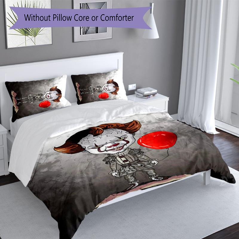 3pcs Pennywise the Dancing Clown pattern bedding set duvet cover set includes duvet cover &pillowcases, perfect all season bedroom decoration & gift