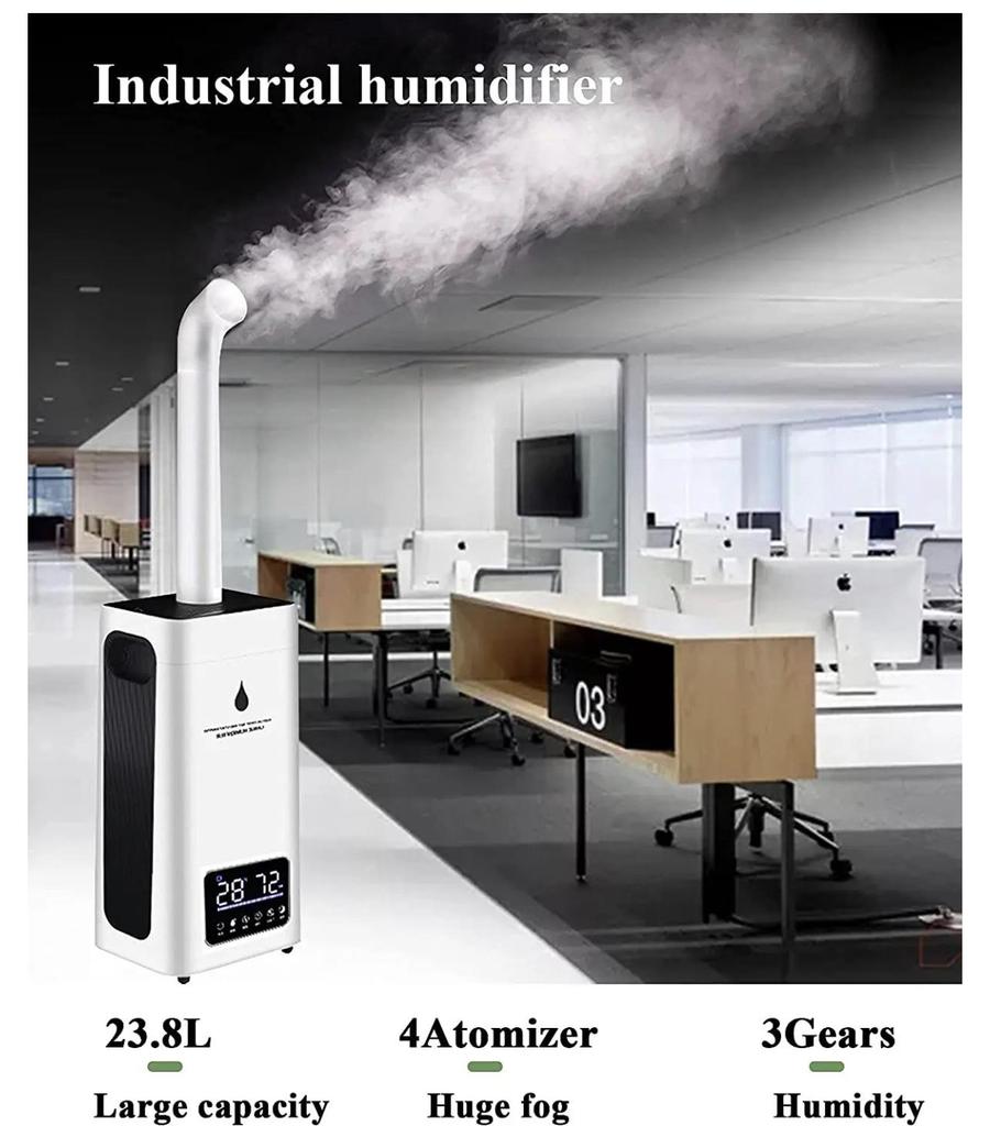 23.8-Liter Ultrasonic Industrial Humidifier - Large Capacity & Mist, CE Certified (English Version)