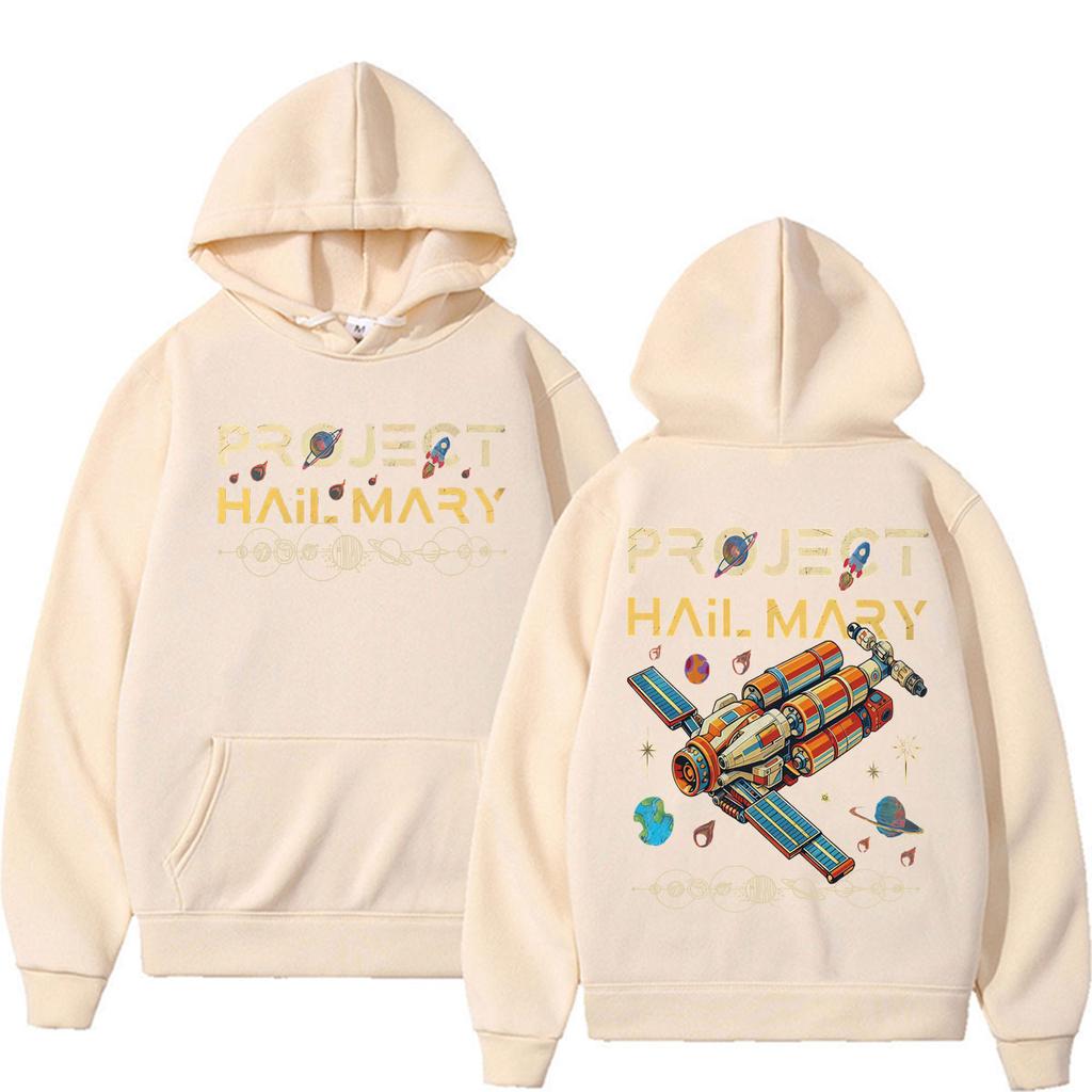 Project Hail Mary Hoodie Unisex Sci Fi Novel Space Vessel Graphic Pullover Sweatshirt Retro Cosmos Art Book Fan Men Women Casual Tops