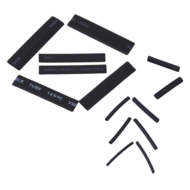 127Pcs negro Sleeving Pegamento Resistente a la intemperie Calor Shrink Tubería Tubo Surtido Kit 127Pcs negro Sleeving Pegamento Resistente a la intemperie Calor Shrink Tubería Tubo Surtido Kit