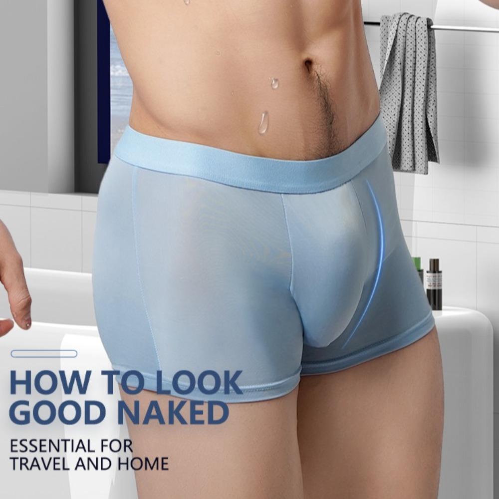 Cotton Crotch Men Underwear Mid-Waist Boxer Briefs Fashion Shorts Underpants  Male
