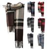 Scarves Men Scarf British Style Classic Plaid Fringed Tassels Soft Keep Warm Faux Cashmere Autumn Winter Adults Long for Riding