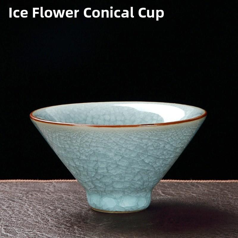 

Premium Ceramic Gongfu Tea Cup Yu Porcelain Ice Crack Owner Cup Personal Use High End Tea Set Handmade Chinese Style Below 200ml
