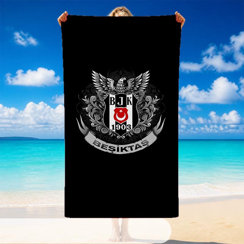 Schnelltrocknendes Strandtuch Besiktas-Muster, Leichtes saugfähiges Handtuch für Pool, Strand, Urlaub