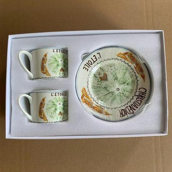 European Bone China Coffee Cup & Saucer Set - Elegant Two-Person Tea Set for Couples