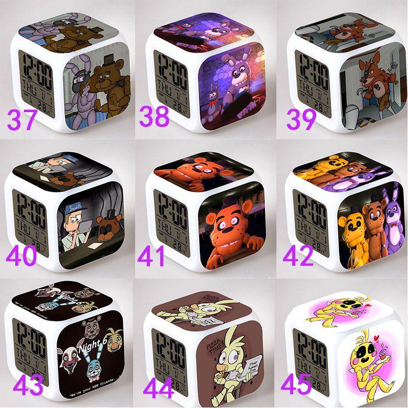 Bear Multifunction Fnaf 7color Digital Alarm Clock Led Watch Alarm Cube Clock