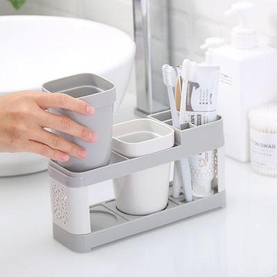 Estantes para cepillos de dientes para baño, juego de cepillos de perforación gratis, portavasos para dientes, portavasos Vertical
