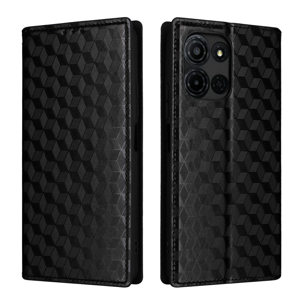 For TCL K33 5G/K32 5G Case Wallet Rhombus Imprinted Leather Phone Cover