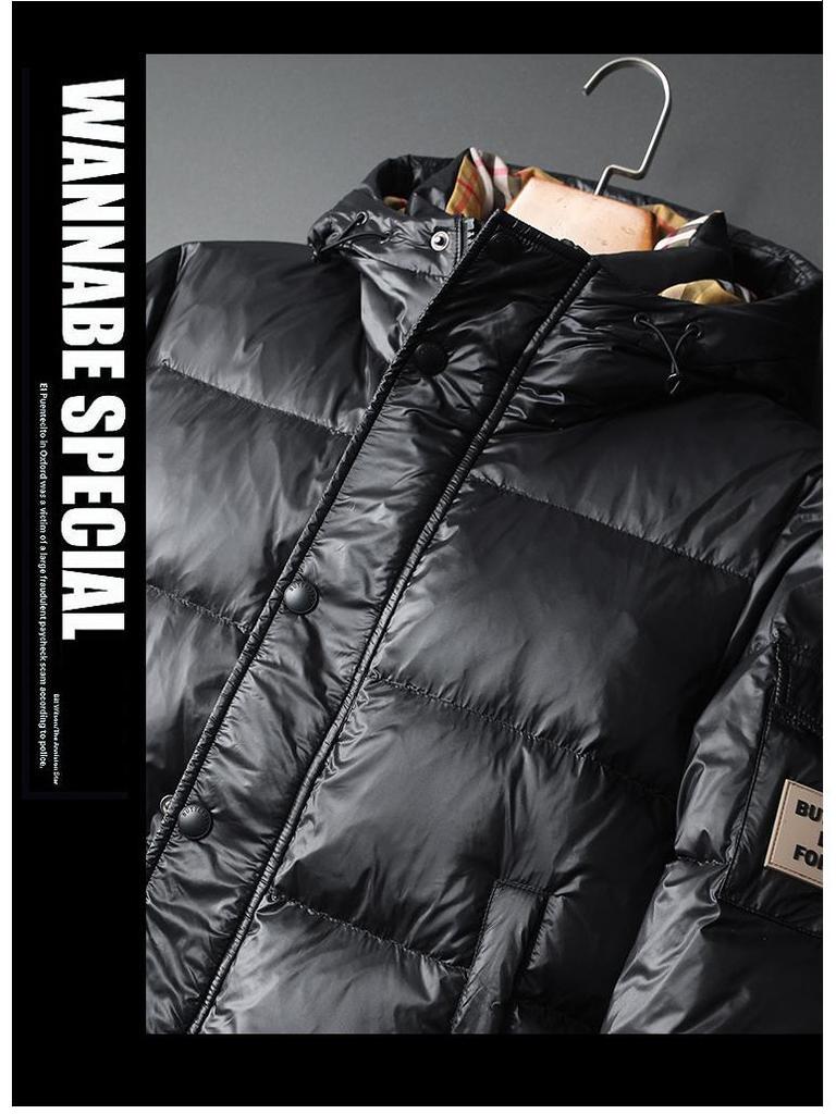 Doudoune à capuche décontractée et tendance pour homme, style européen, hiver 2025 - Duvet de canard blanc