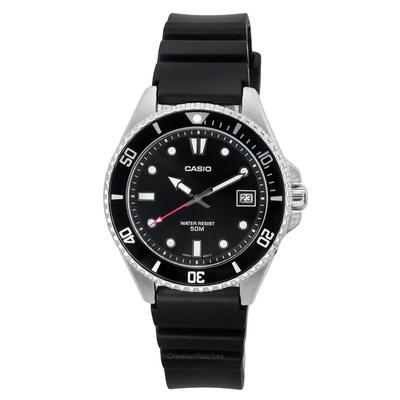 Reloj para hombre MDV-10-1A1 de cuarzo con esfera negra y correa de resina analógica estándar