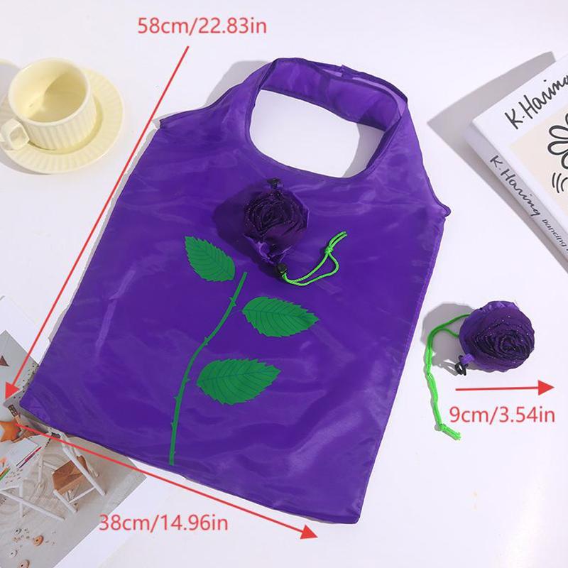 Rose Blume Faltbare Einkaufstasche Tragbar Große Kapazität Faltbare Tragetasche Leicht Langlebig Reisehandtasche Aufbewahrungsbeutel