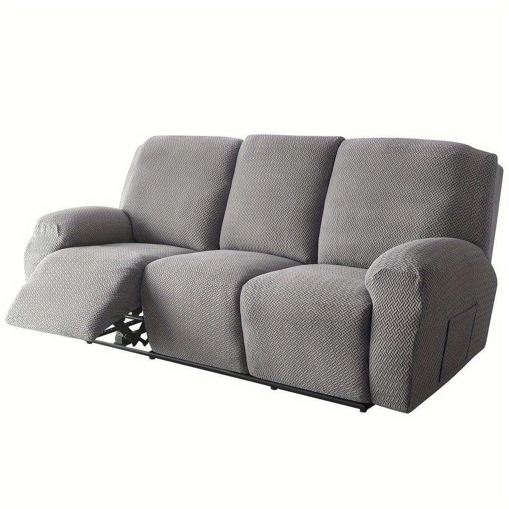 Recliner Sofa Cover Lazy Chair Solid Color Cushion Cover Sofa Cover 1/2/3/4 Seat Texture Stretch Sofa