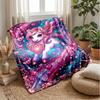 Magical Unicorn with Gem Heart Theme Blanket Lightweight Warm Flannel Blanket Decorative Throw Blanket for Home Decoration