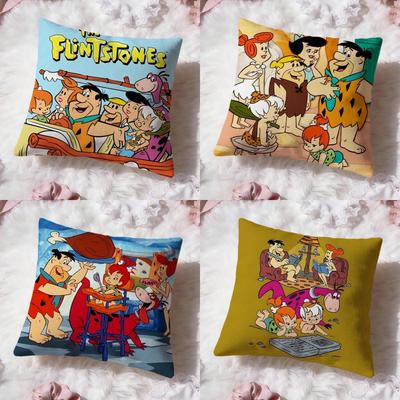 Cartoon F-Flintstones Cushion Cover Premium Comfort Reversible Pillow Cove -Two In One Design for Any Room & Car Interior