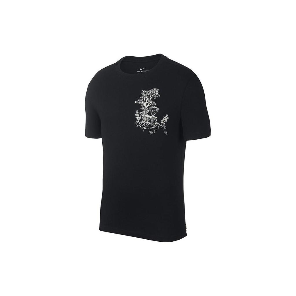 Nike T Shirts Men's Black Crew Neck Moderate Straight Fit AR5718-010
