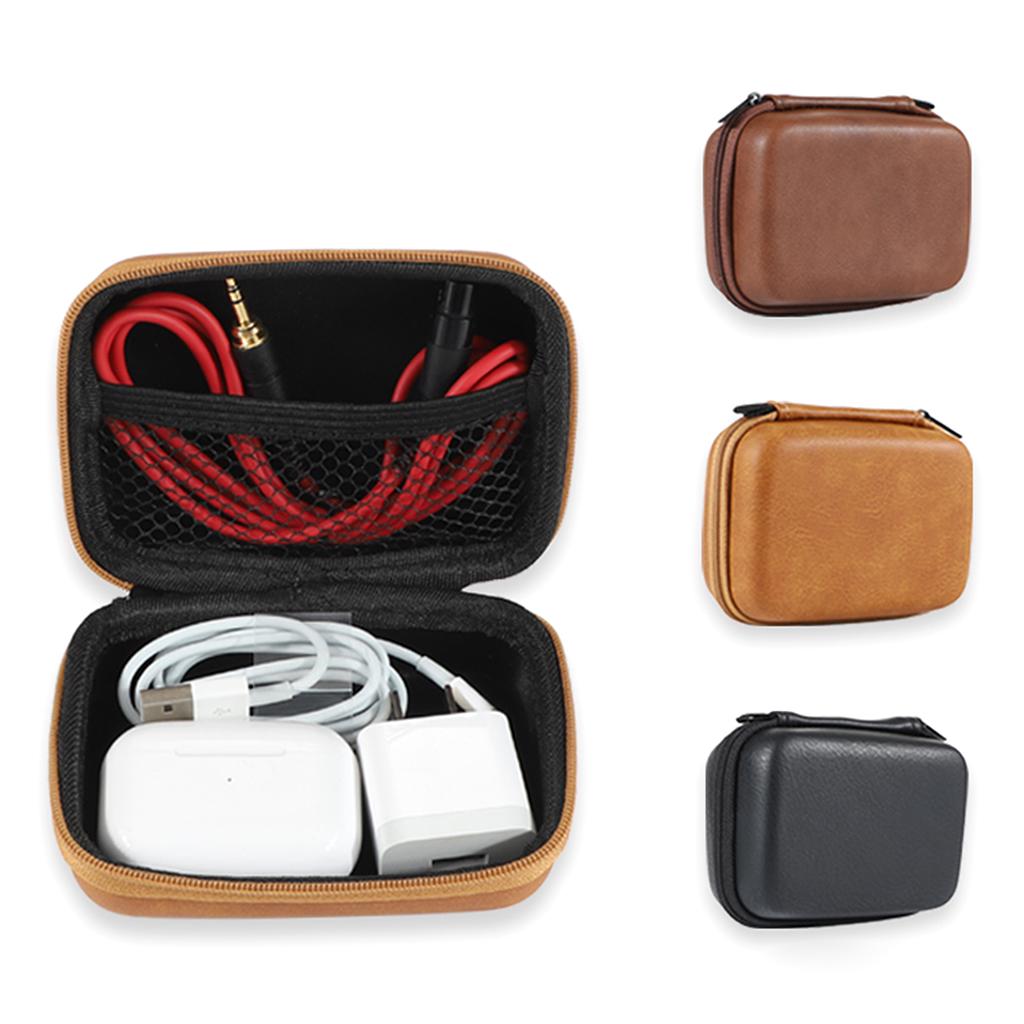 Leather Headphone Protective Cover Dust-proof Audio for Shell Earphones Storage Cases Earphone Zipper Bags Spare Parts