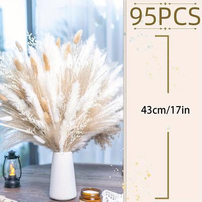 95 Pezzi Riempitivo per Vaso Soffice Mazzo Naturale di Erba della Pampa Essiccata per Decorazione della Casa Pampas Secchi Autunnali per Decorazione Tavola Decorazione Matrimonio Decorazione Rustica