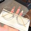 Clear Glasses Women Polygonal Metal Frame Eye Glasses 0 Flat Mirror Girls Eyewear Anti Blue Light Glasses Fashion Eyeglasses
