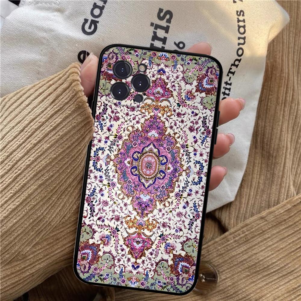 

Retro Ethnic Pattern Phone Case for iPhone 17 16 15 14 13 12 11 Series Pro Max Plus Luxury Vintage Geometric Floral iphone 13