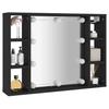 VidaXL Spiegelschrank mit LED Schwarz 76x15x55 cm