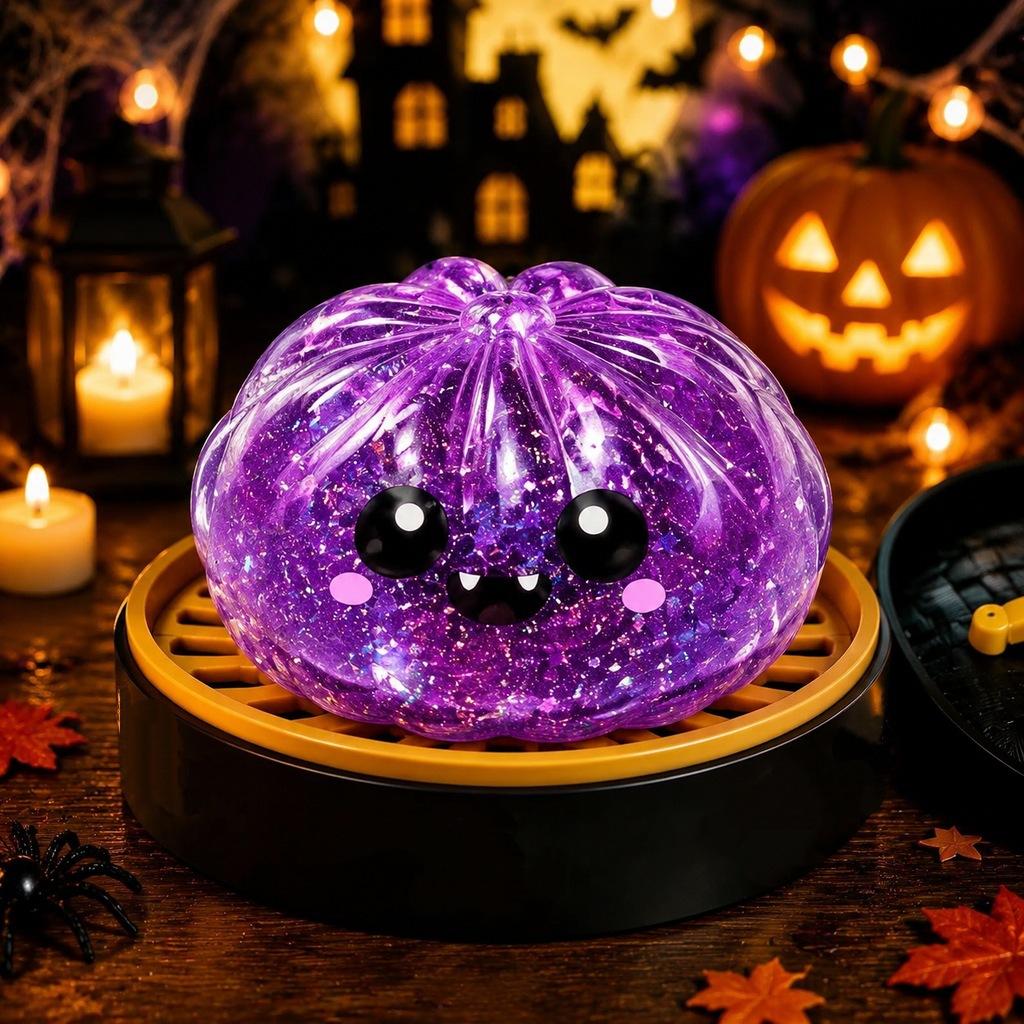 Halloween Squeezy Pumpkins Ghosts Eyeball Squishy Sensory Toy Gel Sugar Filling Stress Relief Fidget Toys for Kids and Adults