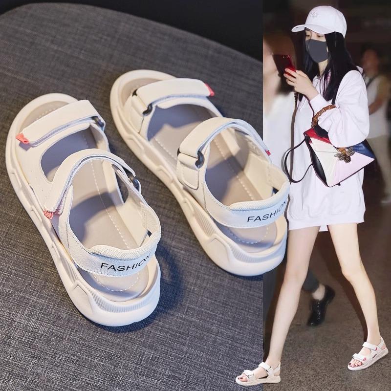 Leather Sandals Women's 2025 Summer New Outer Wear Soft Sole Light and Comfortable Maternity Soft Leather Sports and Leisure Flats