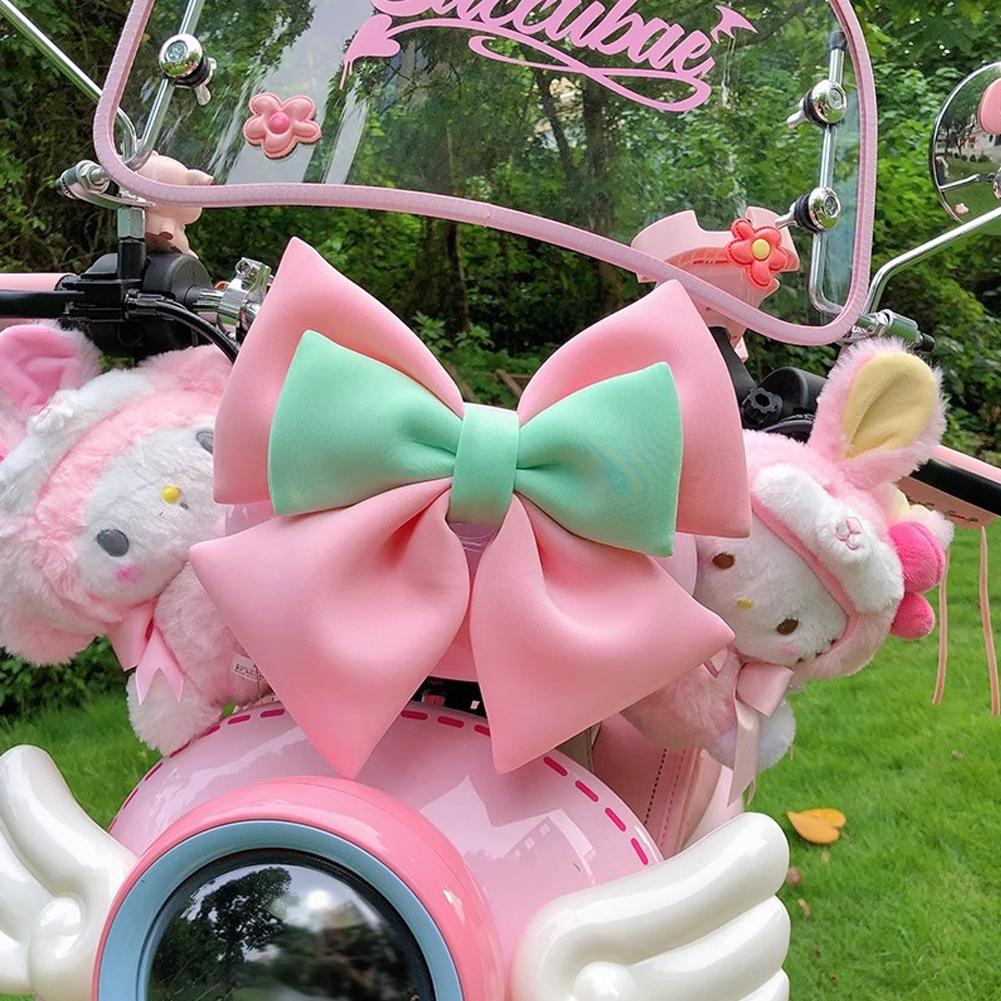 Dual-color Bow Motorcycle Helmet Decoration Electric Bike Helmet Accessories for Car Body Decoration Bowknot For Girl Women
