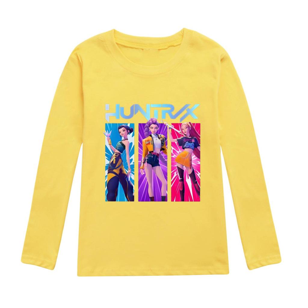 K Pop Dämonenjäger Langarm T-Shirts Rumi Mira Zoey Herbst Kinderbekleidung Niedliche Drucktops Geschenk Kinder Jungen und Mädchen Kinder Unisex T-Shirts