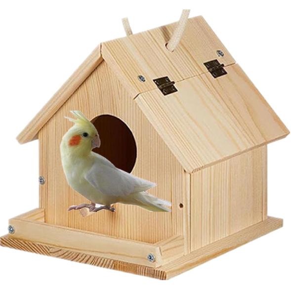 Parakeet Nest Warm Box, Cockatiel Nest Box, Bird Nesting Breeding Box, Parrot Wood House Nesting Box, Parrotlets Budgie Mating Box, Aviary Cage Box 6 Inch