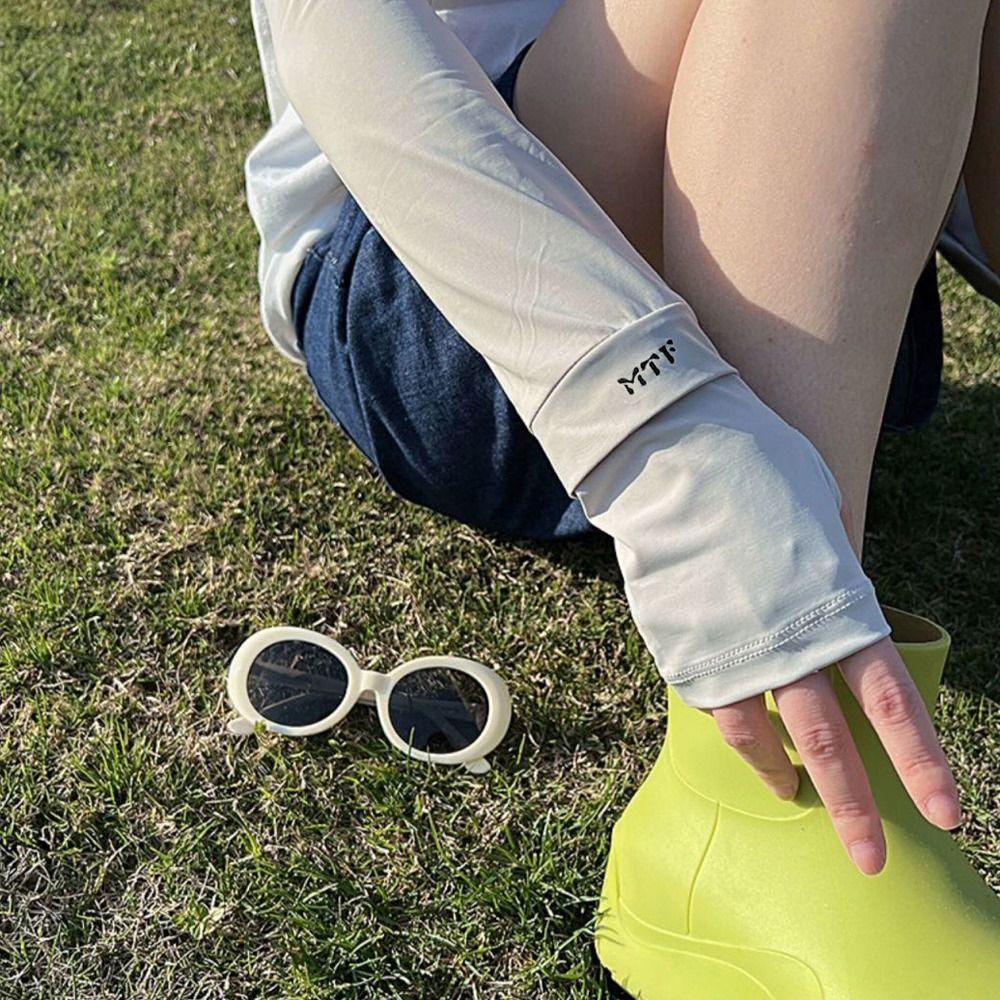Color Sun Protection Outdoor Ice Silk Summer Sunscreen Sleeves Driving Arm Cover Women Arm Sleeves
