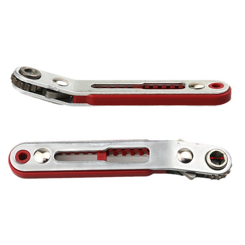 Compact Dual-Action Ratchet Wrench: Phillips, Slotted & Hex Key Driver