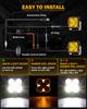 AUXBEAM 4.5 Inch LED Pod Lights Spot / Flood / Combo Driving Light with Amber DRL & Cover Work Light for ATV SUV Truck Pickup