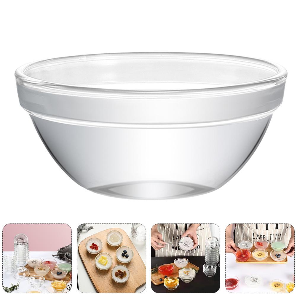 6 Pcs Dessert Cups Bozai Cake Bowl Salad Serving Utensils Pudding Bowls Transparent Glass Stacked Food Containers with Lids