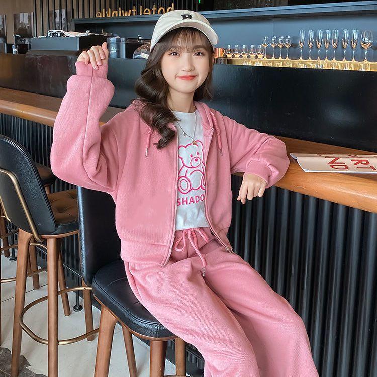 Teenage Girls Clothes Sets Spring Autumn Vest + Coat + Pants 3PCS Fashion Baby Kids Tracksuit Children Clothing 6 8 10 12 13 Year