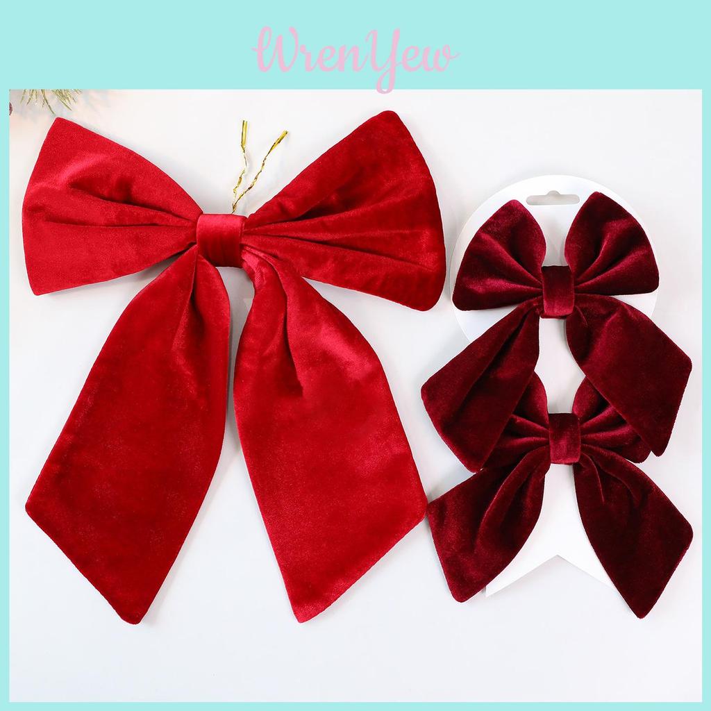 Elegant European Style Velvet Bow Christmas Tree Ornament With Gift Packaging