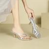 - Pinch-toe Flip-flops, Women's Head Thin Heel Casual Cool Slippers, Lazy People Wear High-heeled Slippers